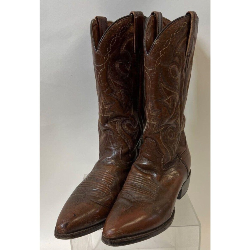 Dan Post Men’s Cowboy Boots Milwaukee Leather Antique Brown Size 8 D (Med Width)